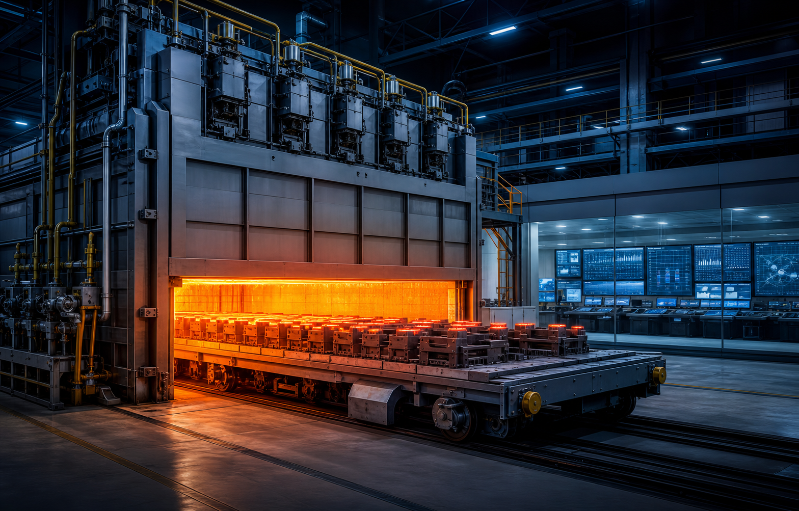SCADA-controlled gas-fired bogie hearth furnace artwork